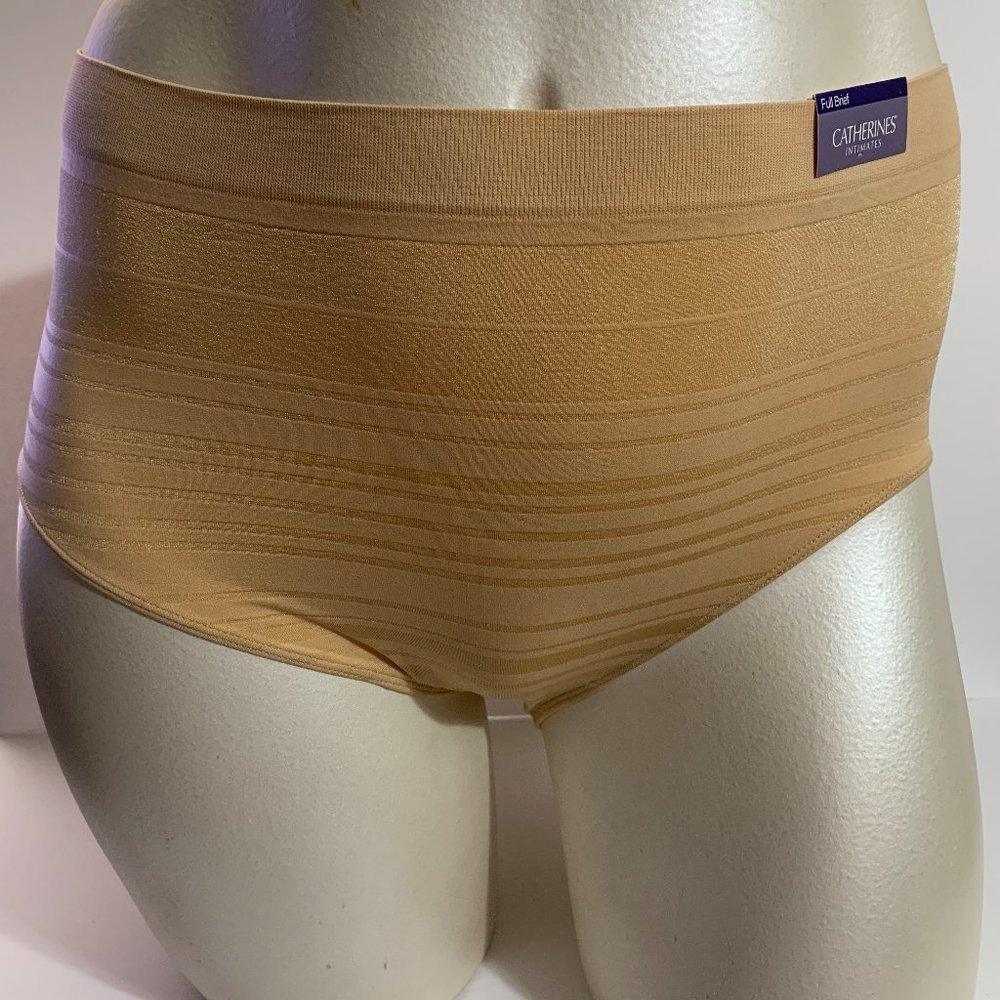 Catherines Full Brief Panties Underwear Seamless Tagless Beige Plus 10 or 2X
